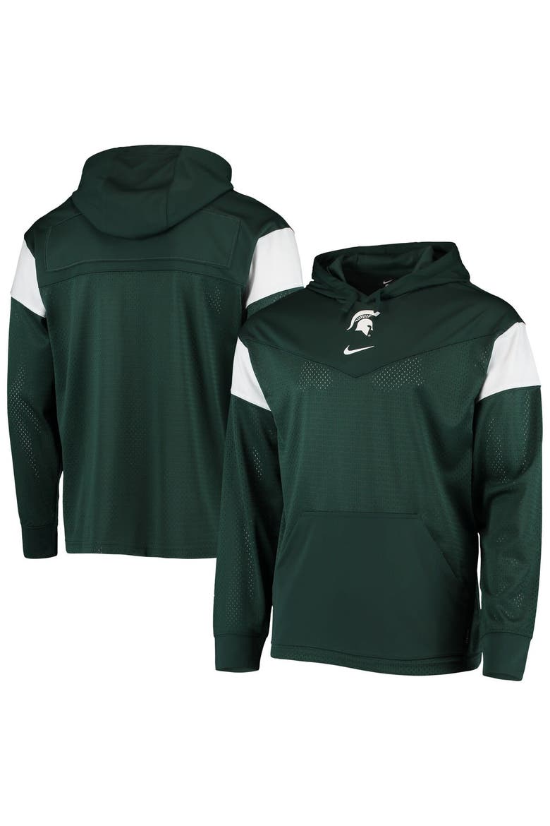 Men's Nike Green Michigan State Spartans Sideline Jersey Pullover Hoodie, Main, color, Green