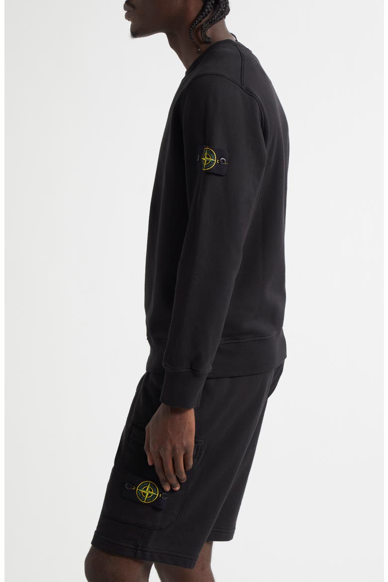 Compass Logo Patch Fleece Sweatshirt, Alternate, color, BLACK