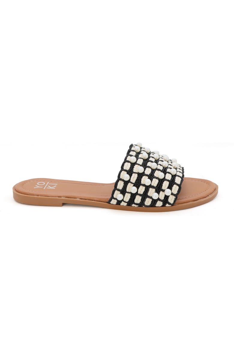 YOKI Karmen Faux Pearl Slide Sandal, Alternate, color,