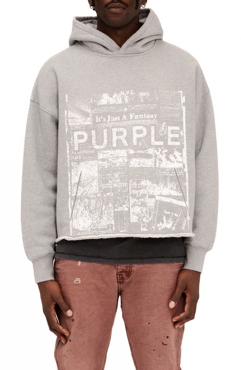 PURPLE BRAND Oversize Heavyweight Fleece Graphic Hoodie, Main, color, 