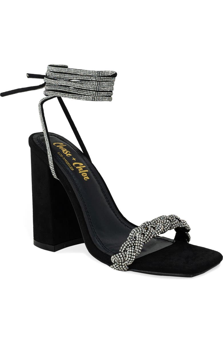 CHASE AND CHLOE Azalea Braided Crystal Embellished Sandal, Main, color,