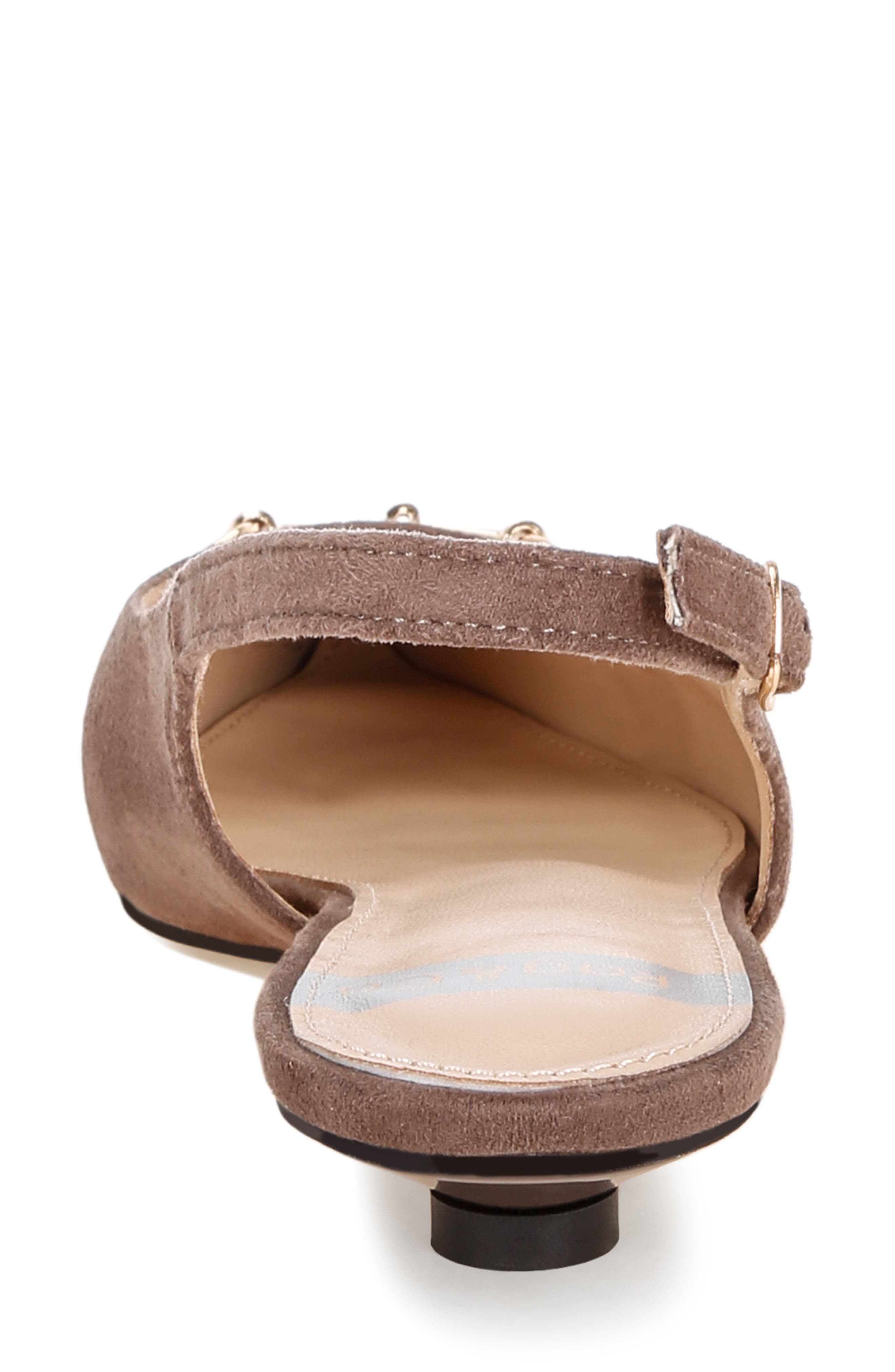 Bell Flower Leather Slingback Pump, Alternate, color, TAUPE SUEDE