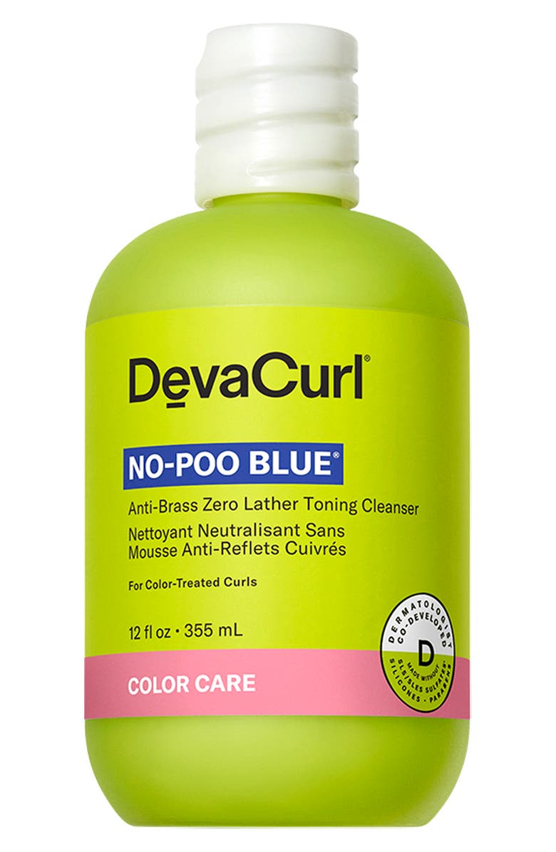 DevaCurl No-Poo Blue<sup>®</sup> Anti-Brass Zero Lather Toning Cleanser, Main, color,