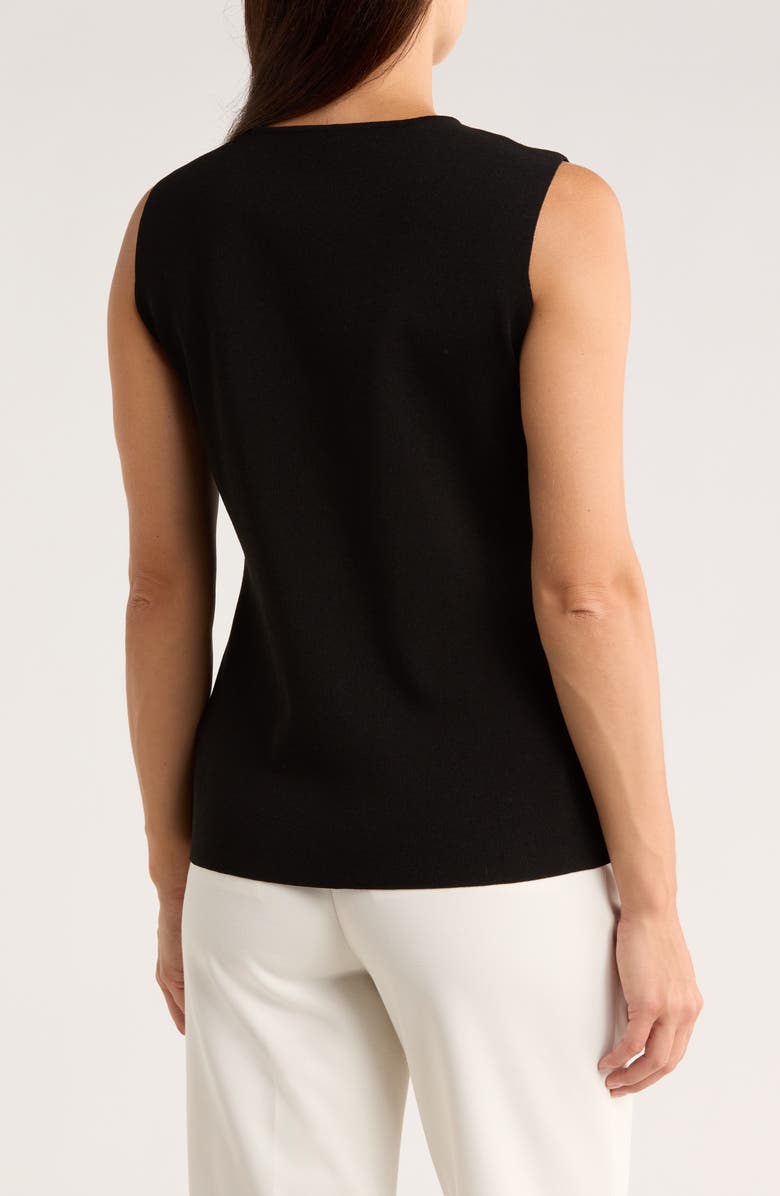 Ellen Tracy Button Front Sweater Vest, Alternate, color, Black