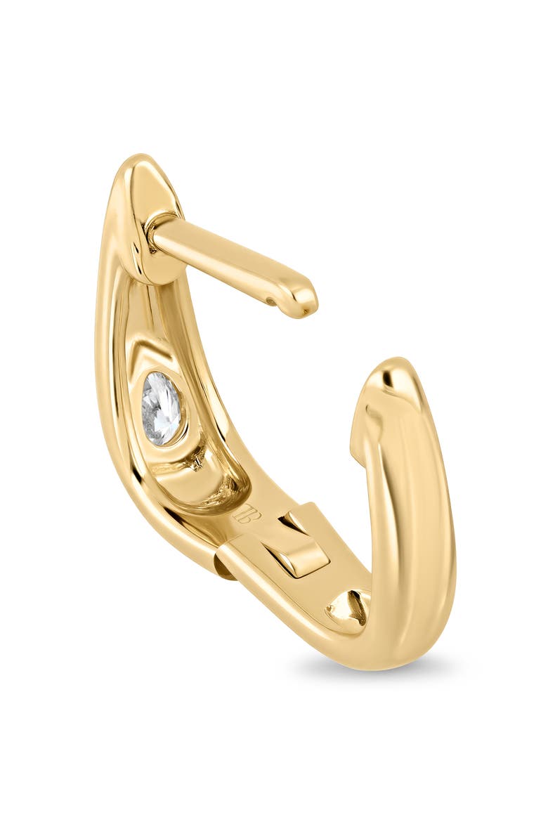 18K Gold Monaco 12mm Diamond Huggie Earrings, Alternate, color, 18K YELLOW GOLD