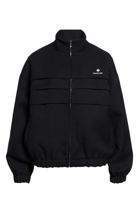 Oversize Tuck Hopsack Track Jacket