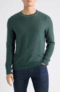 Nordstrom Two Tone Cotton & Cashmere Crewneck Sweater