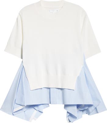 ■sacai■サカイ■Mixed Media Poplin & Jersey Top■トップス Sacai Mixed Media Poplin & Jersey Top | Nordstrom