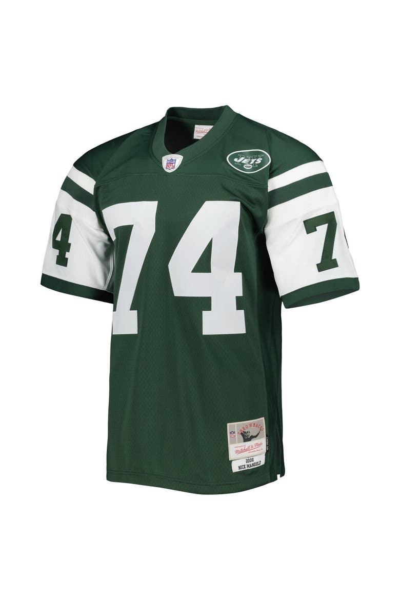 Men's Mitchell & Ness Nick Mangold Green New York Jets Legacy Replica Jersey, Alternate, color, Green