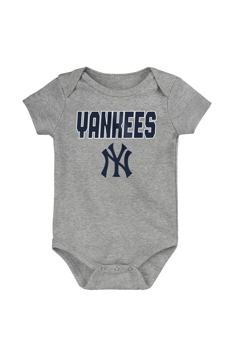 Outerstuff Newborn Outerstuff New York Yankees Home Plate 3-Piece Creeper Set, Alternate, color, Gray