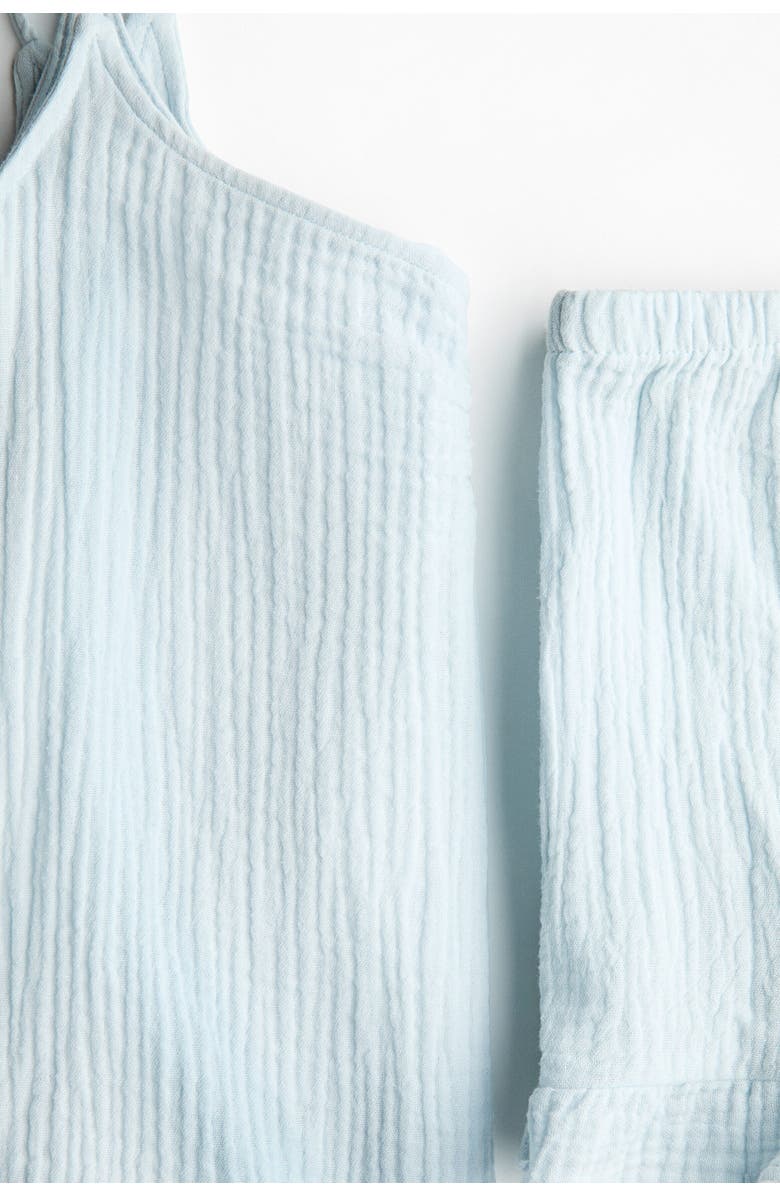 H&M Cotton Muslin Pyjamas, Alternate, color, Light Turquoise