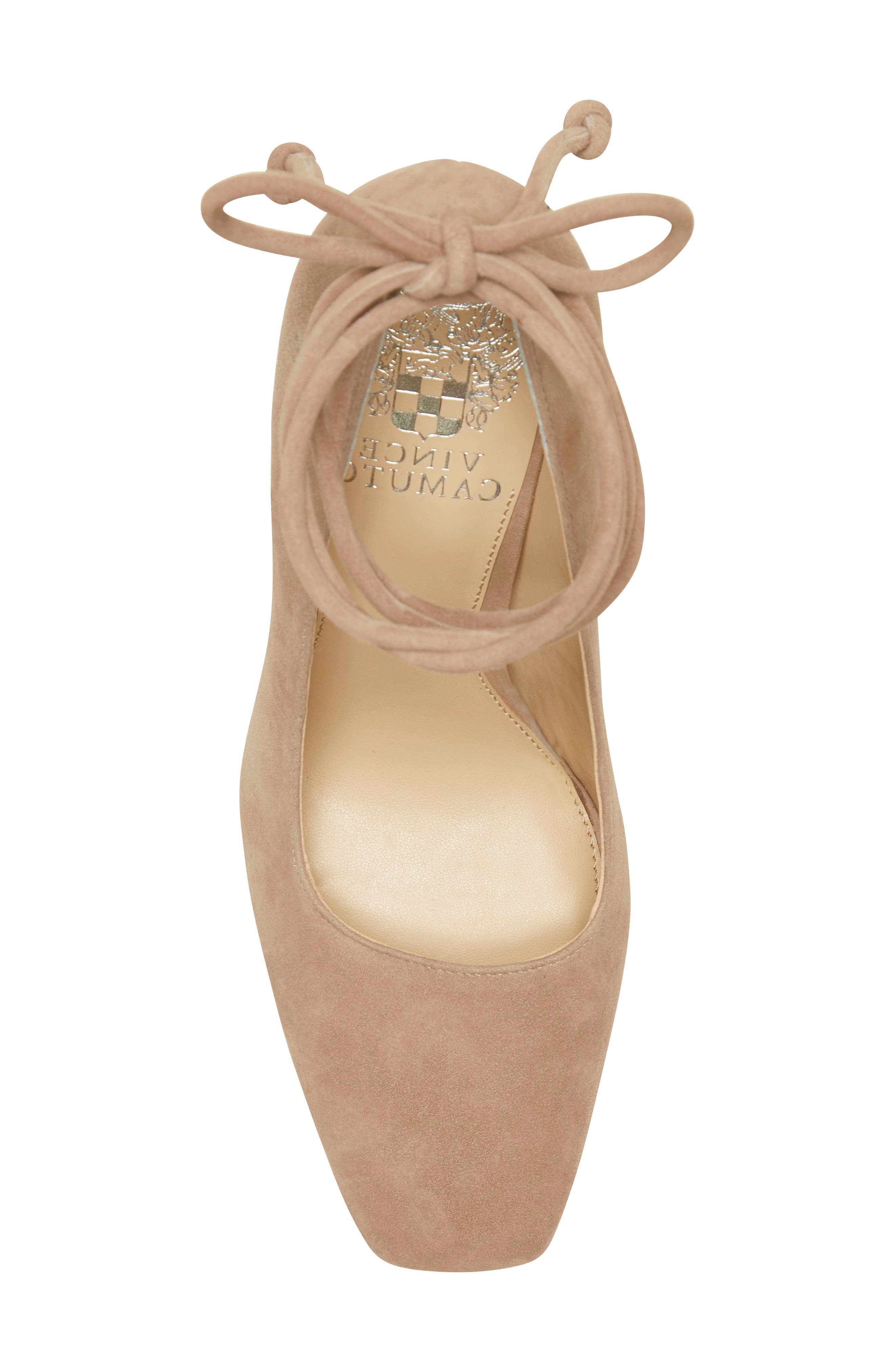 Damell Lace-Up Square Toe Pump, Alternate, color, TAUPE TINT SUEDE