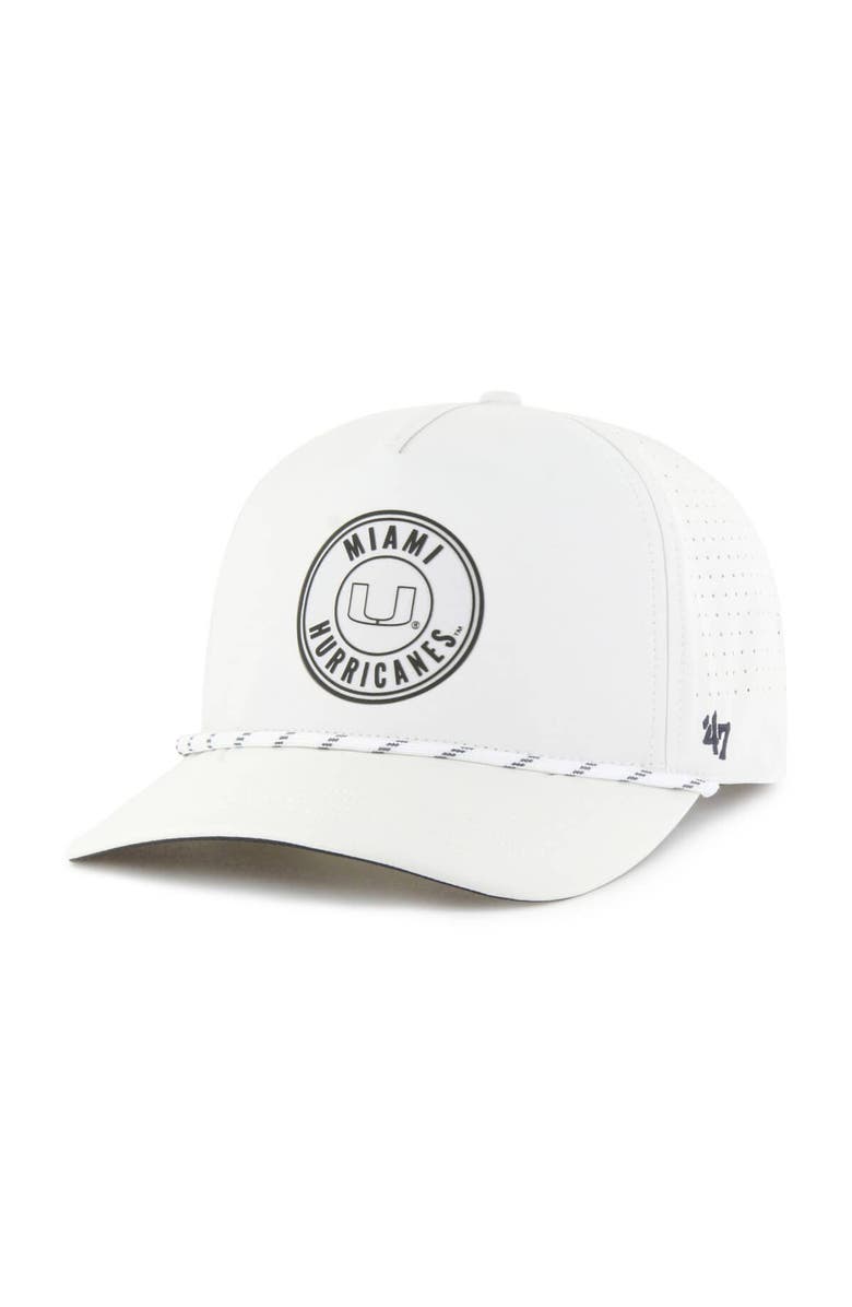 '47 Men's '47 White Miami Hurricanes Forward Collection Loop Hitch Adjustable Hat, Main, color, 