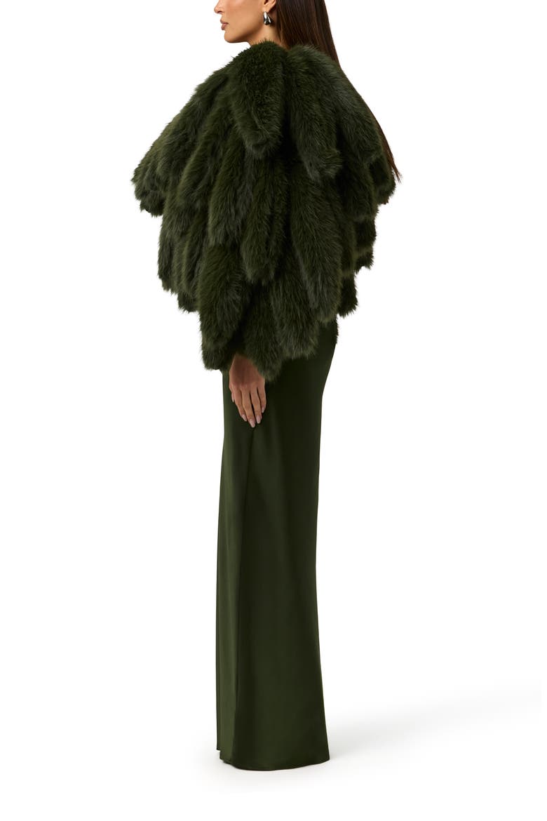Foxtail Faux Fur Cropped Jacket, Alternate, color, NOIR GREEN