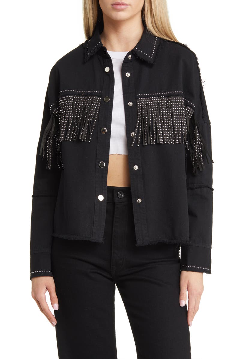 NIKKI LUND Fringe Oversize Jacket, Main, color,