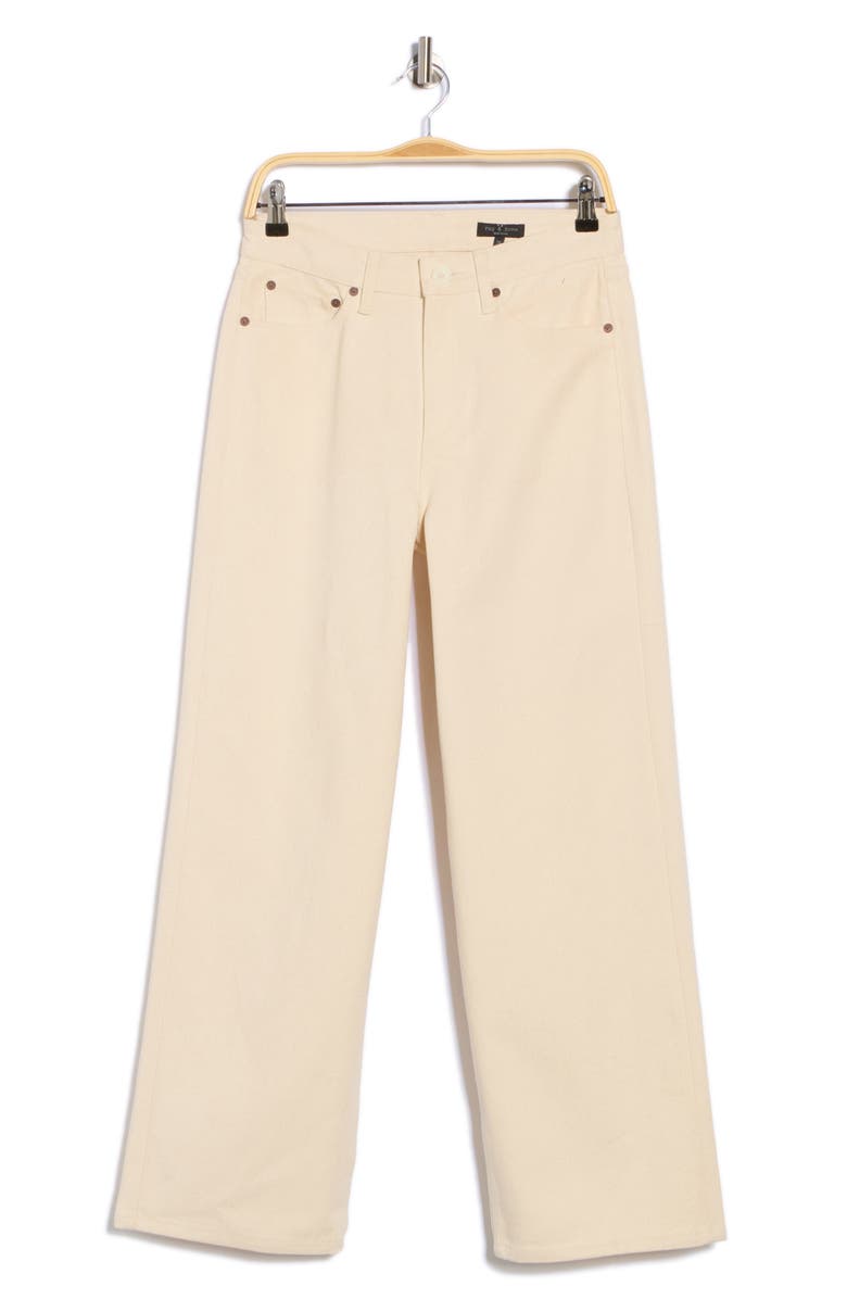 rag & bone Beverly Wide Leg Pants, Alternate, color, Ecru