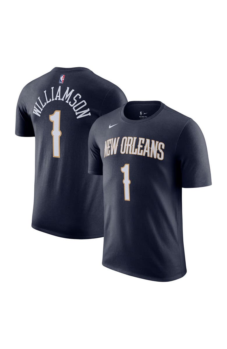 Nike Men's Nike Zion Williamson Navy New Orleans Pelicans Icon 2022/23 Name & Number T-Shirt, Main, color, Navy