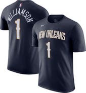 Nike Men's Nike Zion Williamson Navy New Orleans Pelicans Icon 2022/23 Name & Number T-Shirt
