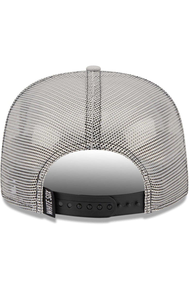 New Era Men's New Era Black Chicago White Sox Fade Golfer Lightly Structured Snapback Hat, Alternate, color,