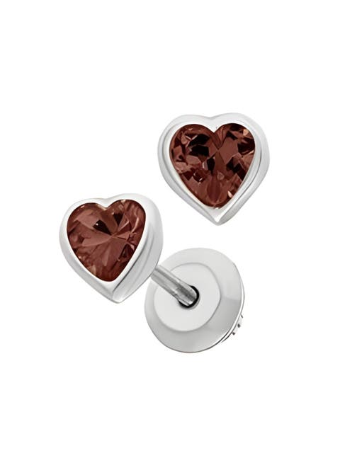 Heart January Birthstone Earrings (Toddler, Little Kid & Big Kid)