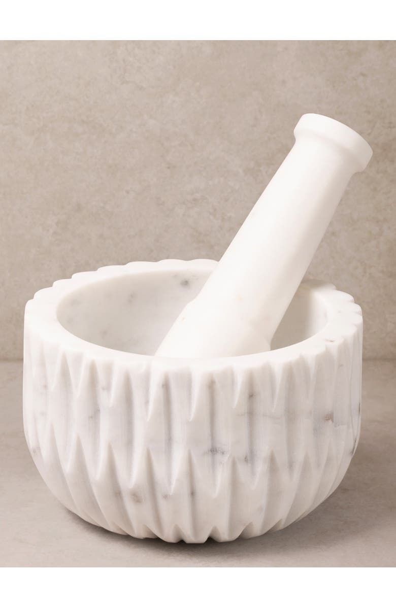 GAURI KOHLI Russell Marble Mortar and Pestle, Main, color, Ivory White