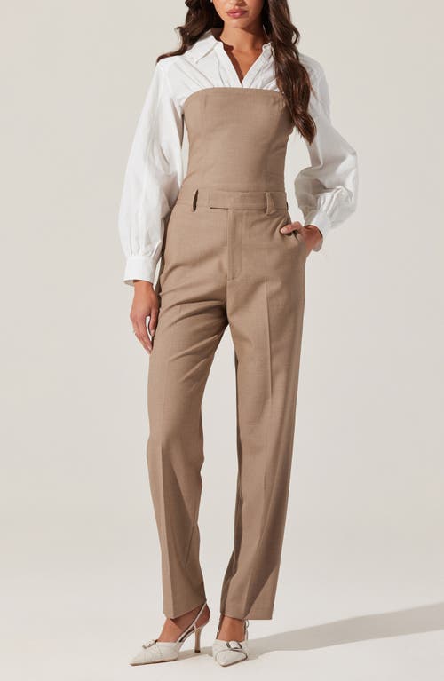 Astr Brooks Layered Corset Top In Taupe In Taupe
