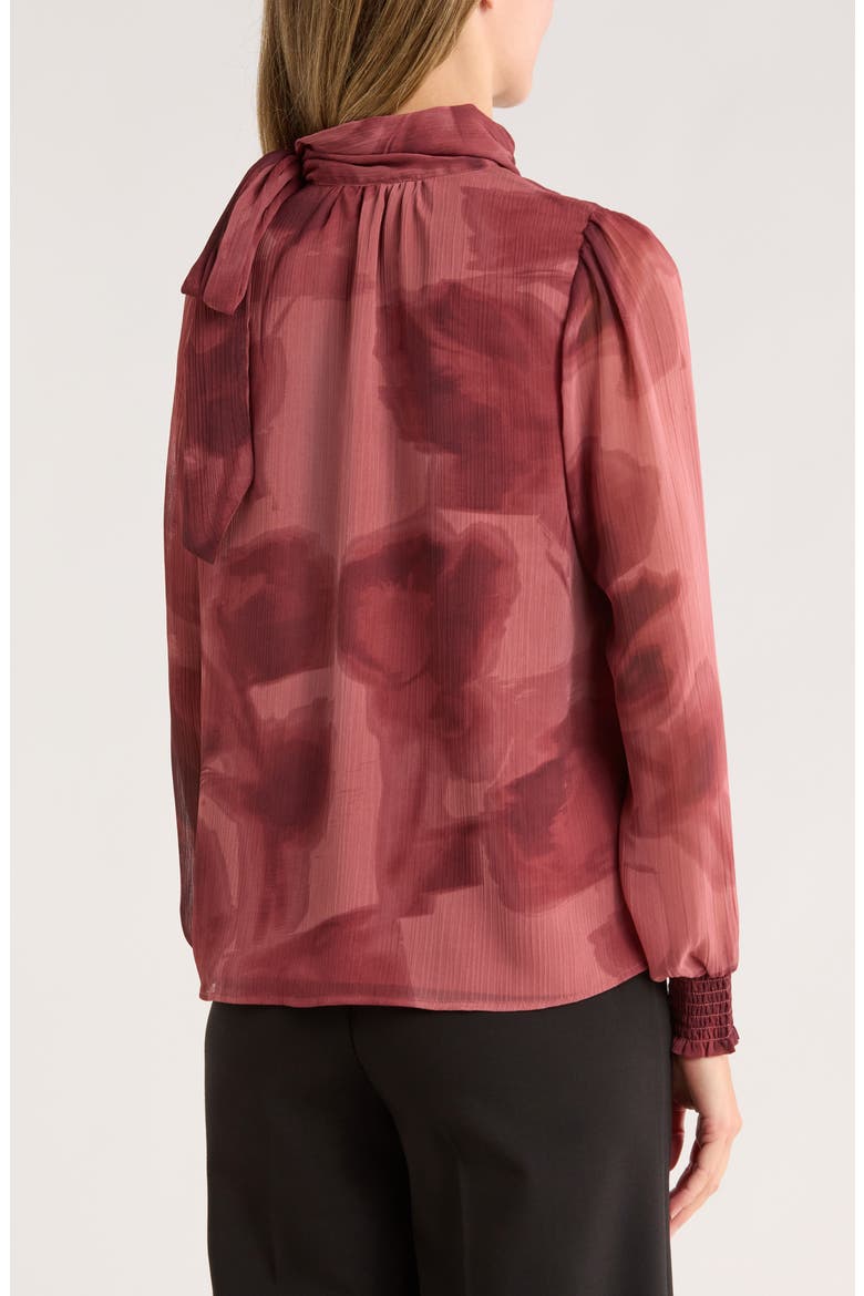 Tie Neck Top, Alternate, color, MULBERRY