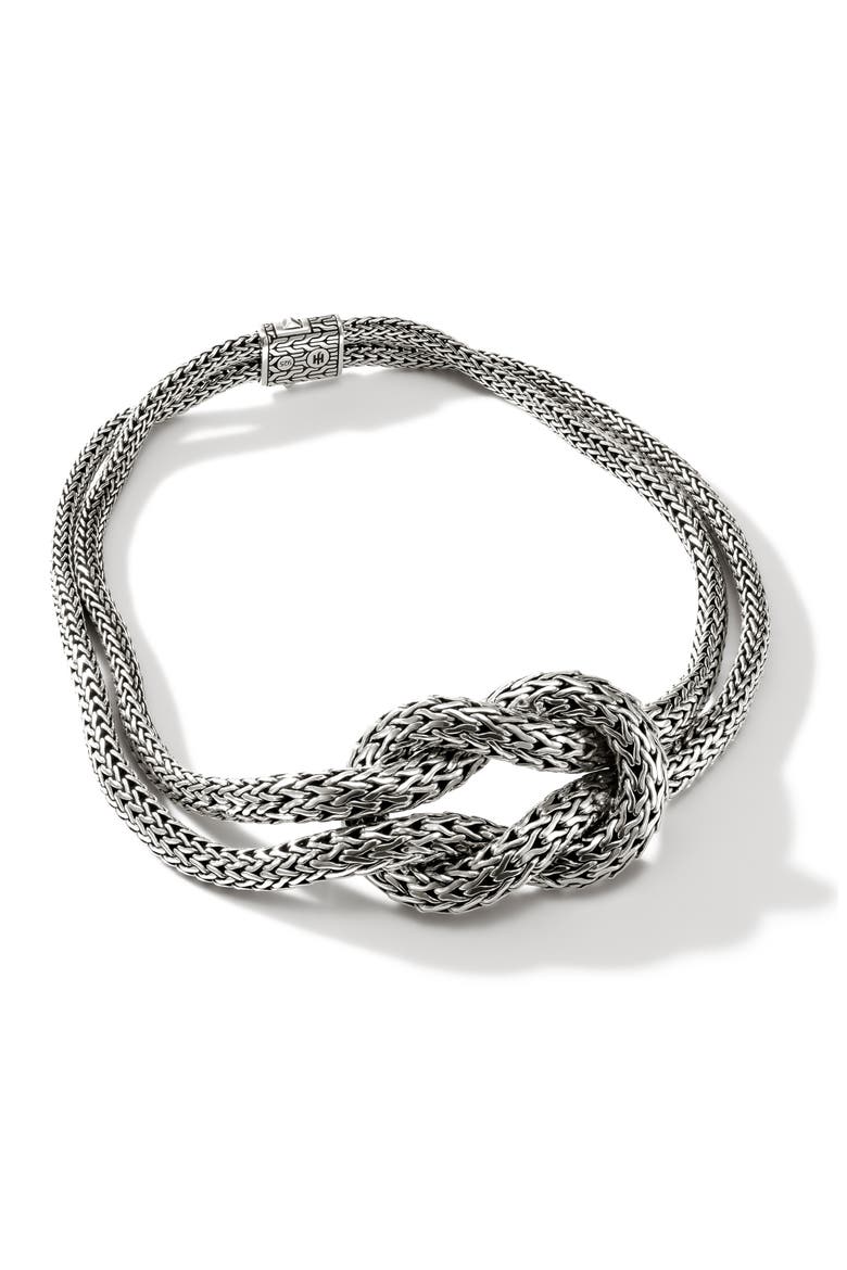 Love Knot Necklace, Main, color, SILVER
