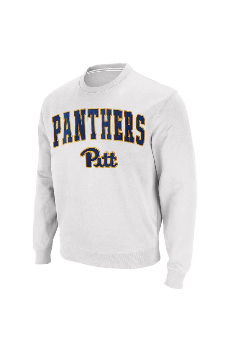 COLOSSEUM Men's Colosseum White Pitt Panthers Arch & Logo Sweatshirt, Alternate, color, White