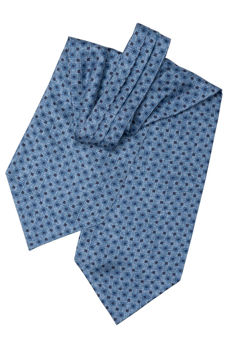 Elizabetta Ostuni - Silk Ascot Cravat Tie for Men, Alternate, color, Blue