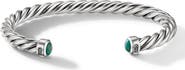 David Yurman Men's Cable Cuff Bracelet in Sterling Silver with Semiprecious Stone, 6mm