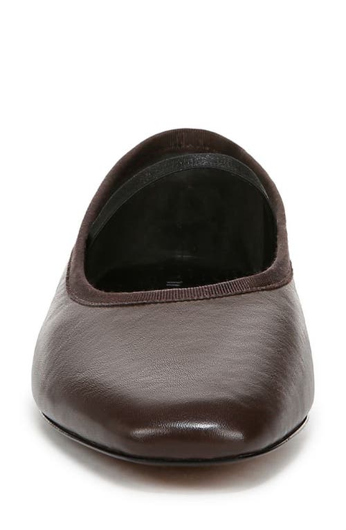 Vince Vivian Leather Mary Jane Ballerina Flats In Brown