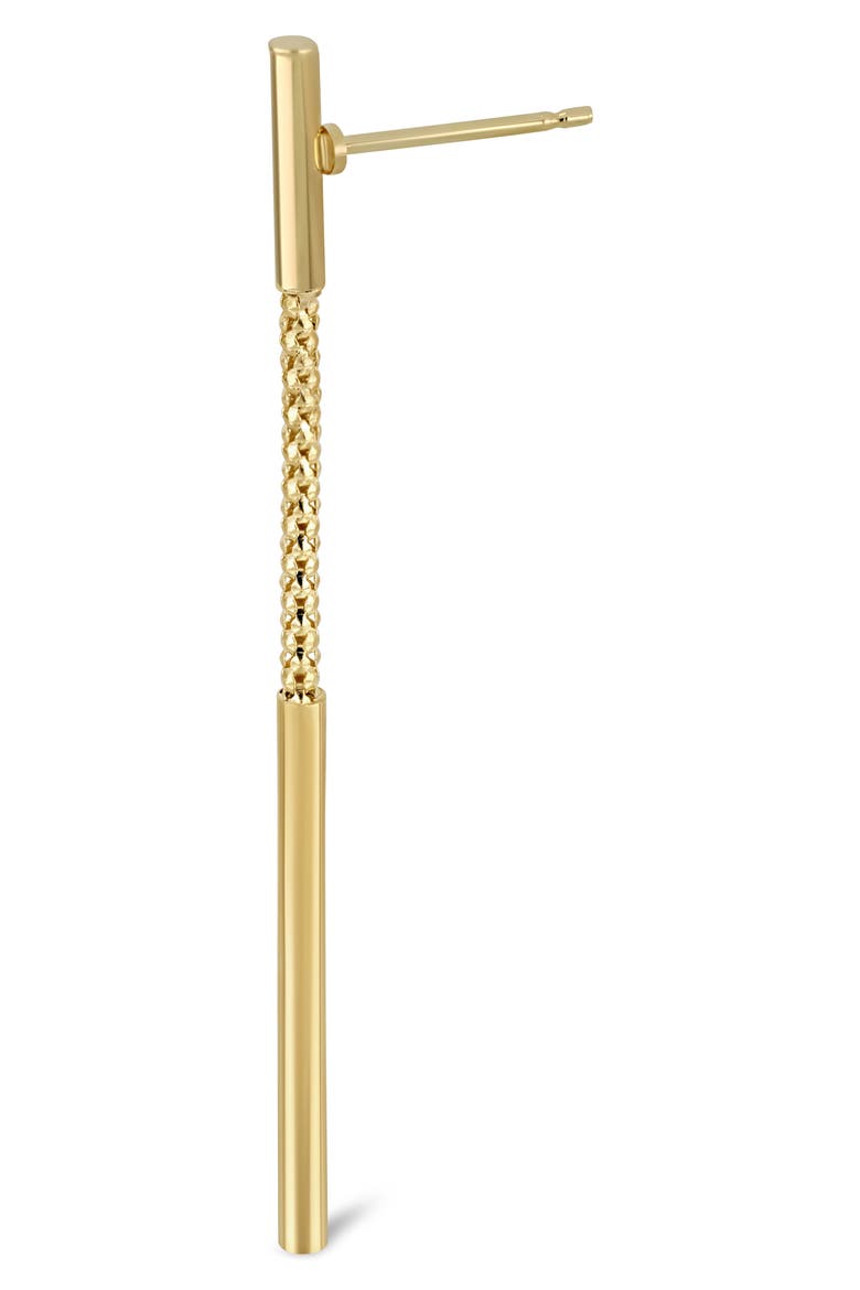 14K Popcorn Chain Drop Earrings, Alternate, color, YELLOW GOLD