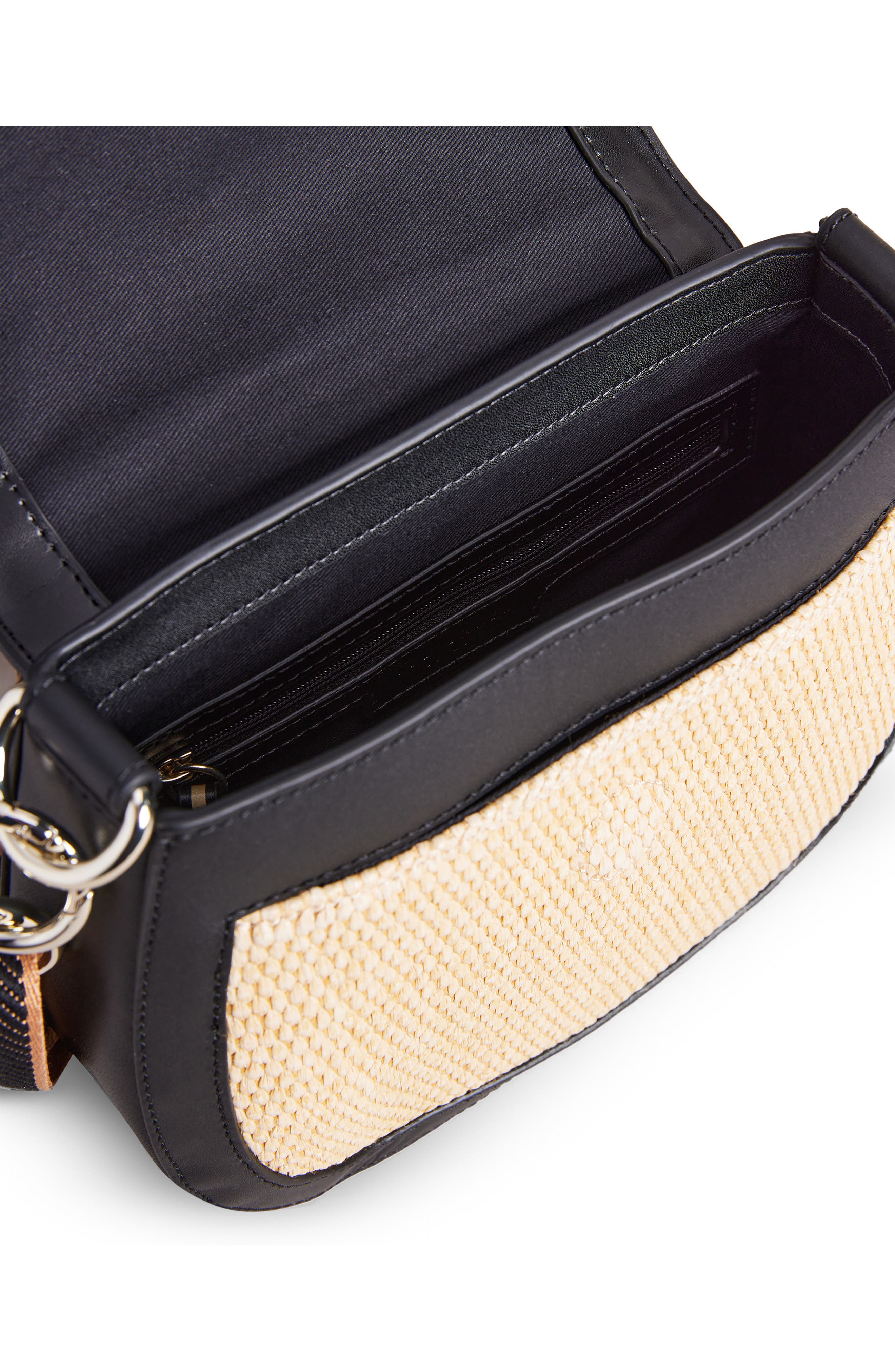 Ted Baker London Staceli Branded Webbing, Leather & Raffia Crossbody Bag, Alternate, color, 