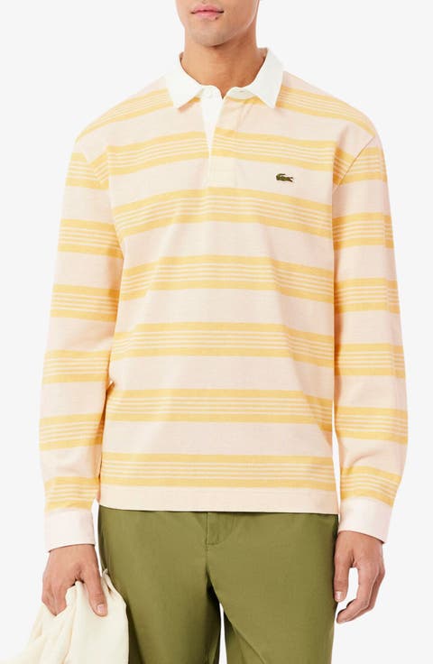 Stripe Long Sleeve Rugby Polo