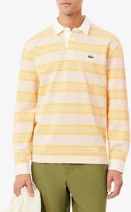 Lacoste Stripe Long Sleeve Rugby Polo