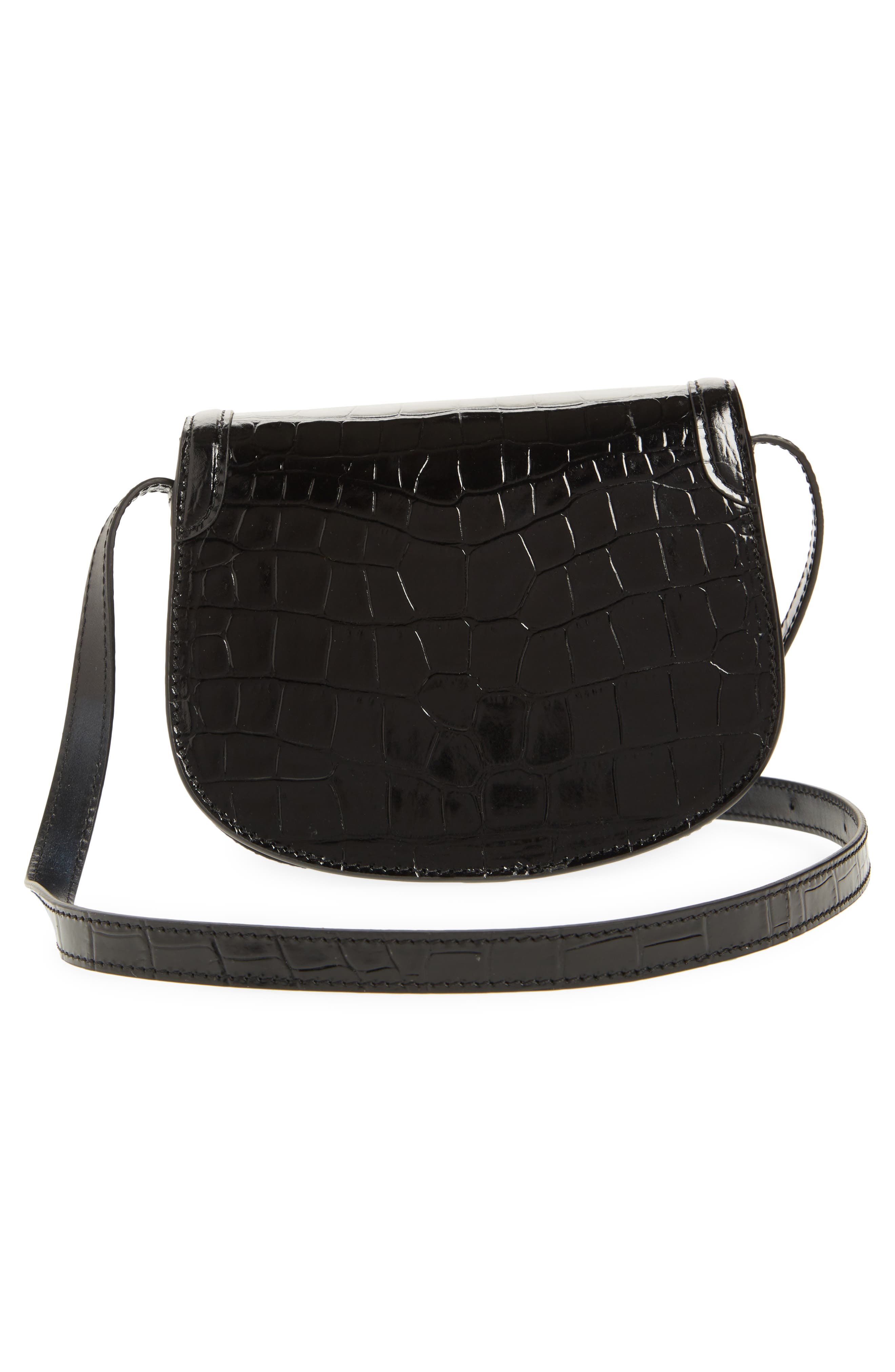 TOM FORD Mini Wallis Croc Embossed Leather Crossbody Bag, Alternate, color, 