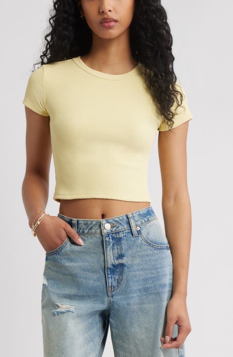 Compact Rib Crop Baby Tee (Regular & Plus)
