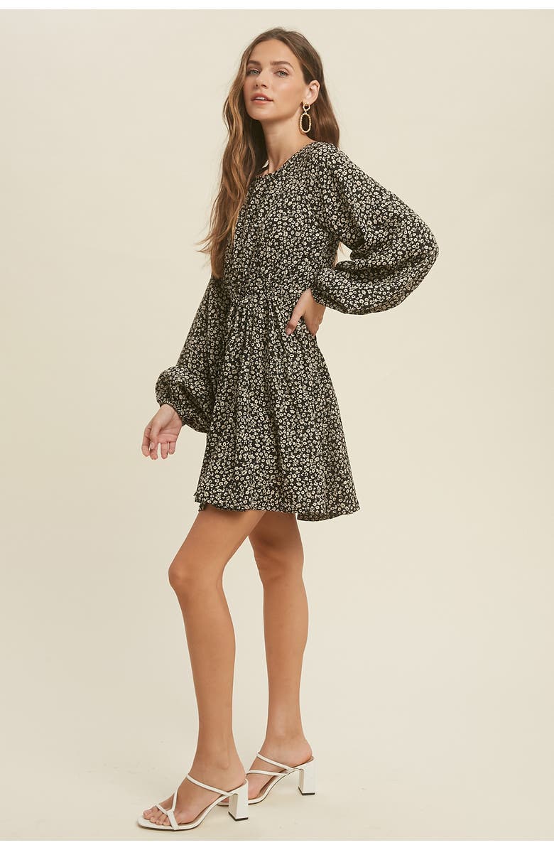 WISHLIST Ditsy Floral Long Sleeve Fit & Flare Dress, Alternate, color, 