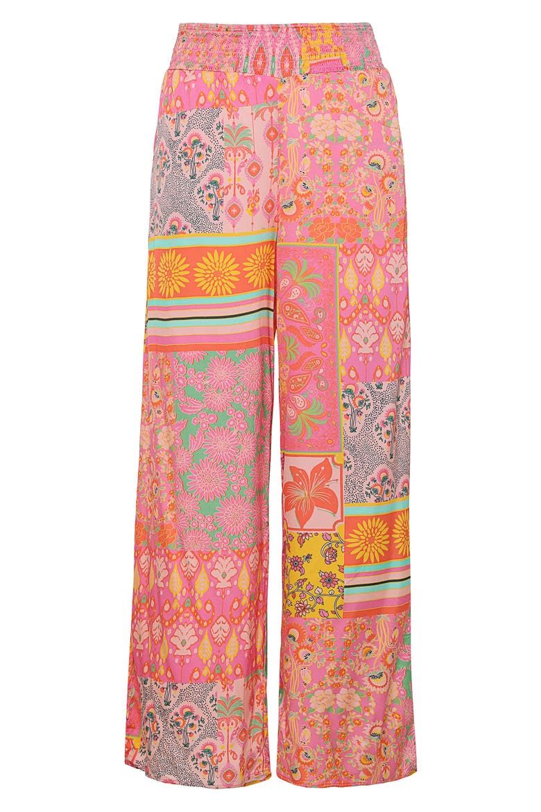 Boho Damask Marsala Cover-Up Pants, Alternate, color, BRIGHT PINK