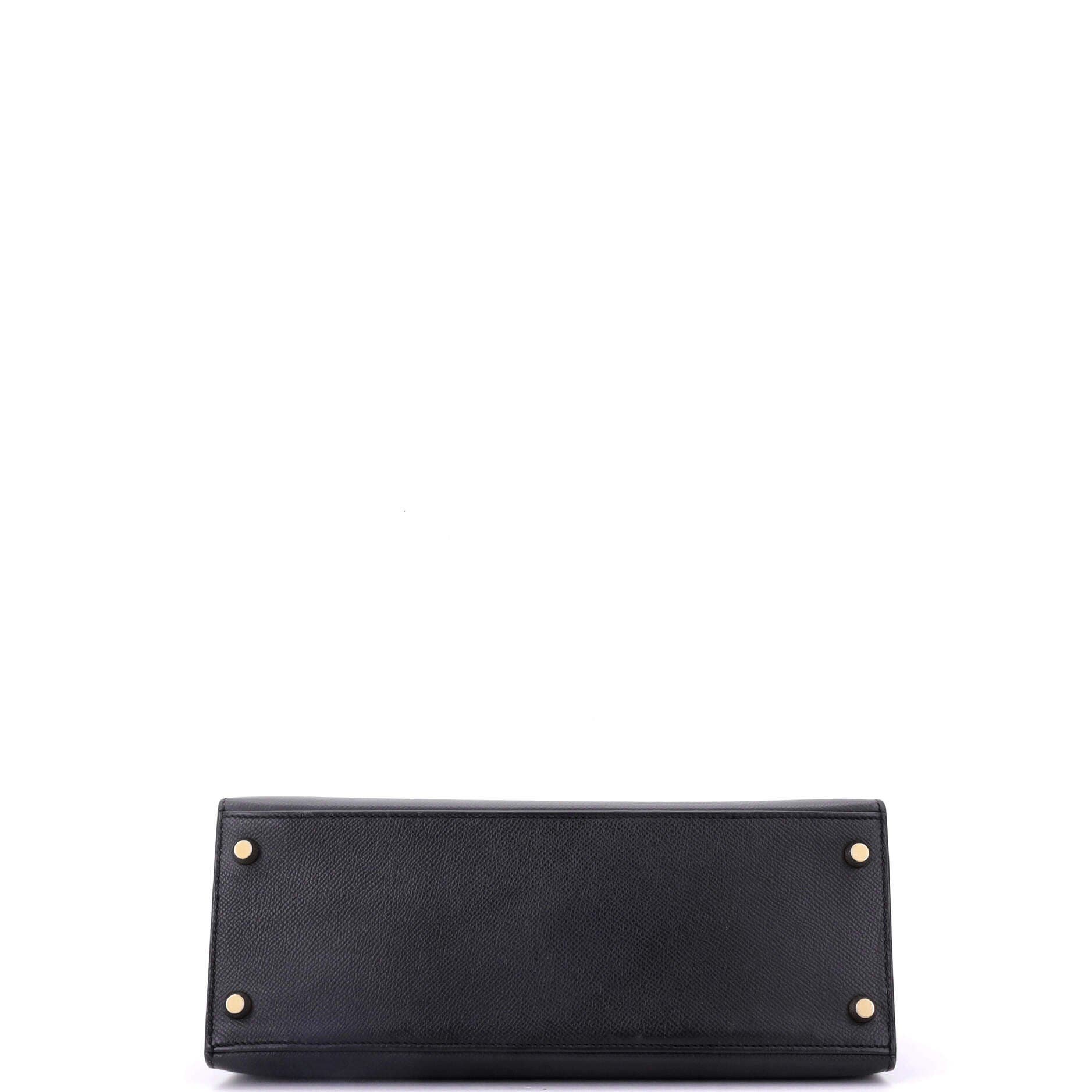 Pre-Owned Hermes Kelly Handbag Black Epsom with Gold Hardware 28, Alternate, color, 