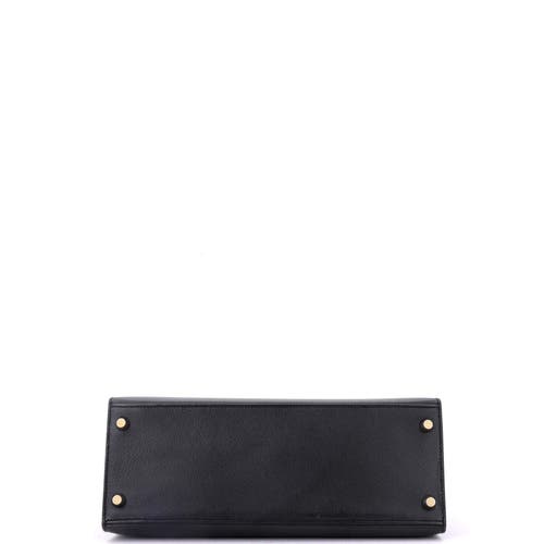 Pre-owned Hermes  Hermes Kelly Handbag Black Epsom With Gold Hardware 28 In Black