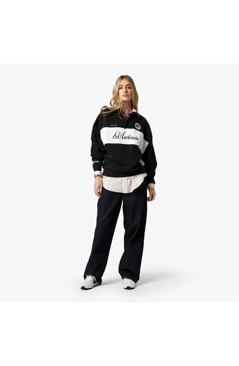 Mitchell & Ness Women's Mitchell & Ness Black Seattle Mariners Quarter-Zip Pullover Top, Alternate, color, 
