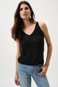 Joseph Ribkoff Metallic Knitted Camisole with Rhinestones