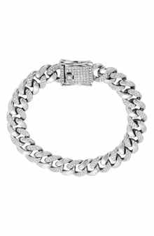 Men's Crystal Curb Chain Bracelet