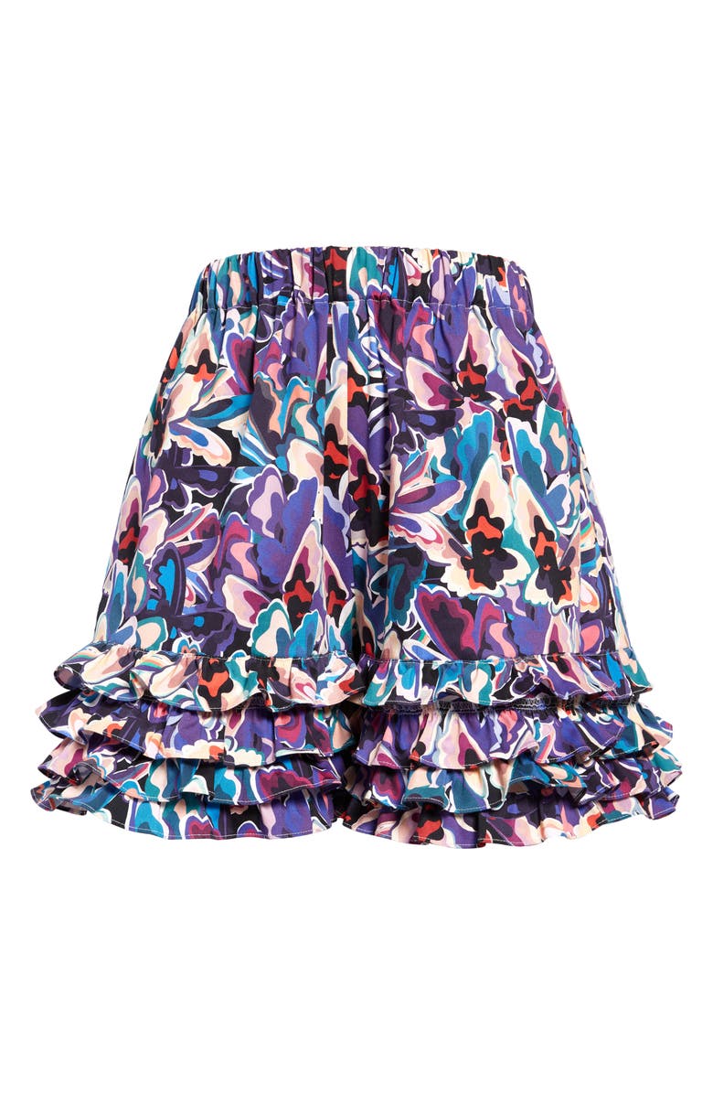 Kika Vargas Women's Eli Butterfly Print Ruffle Shorts, Main, color,
