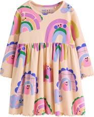 NEXT Kids' Rainbow Long Sleeve Rib Dress