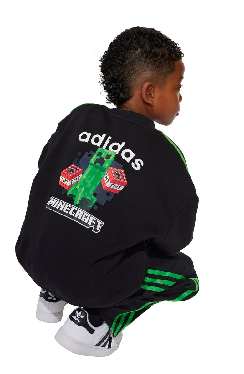 adidas Originals x Minecraft<sup>®</sup> Kids' Crewneck Sweatshirt & Pants Set, Alternate, color, 