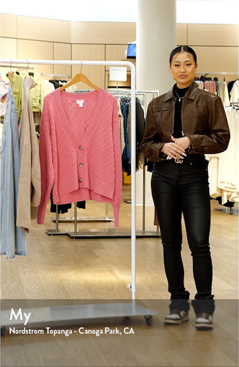 Pointelle V-Neck Cardigan, sales video thumbnail