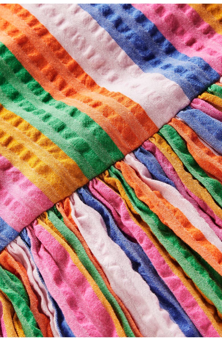 Mini Boden Kids' Stripe Bubble Hem Seersucker Dress, Alternate, color, Multi Stripe